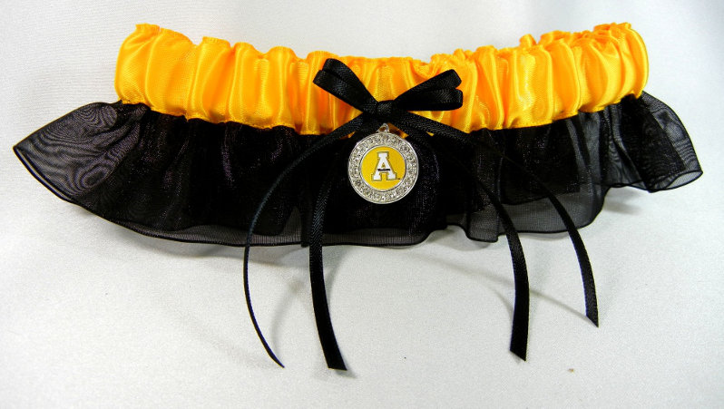 Appalachian State Inspired Garter with Licensed Collegiate Charm